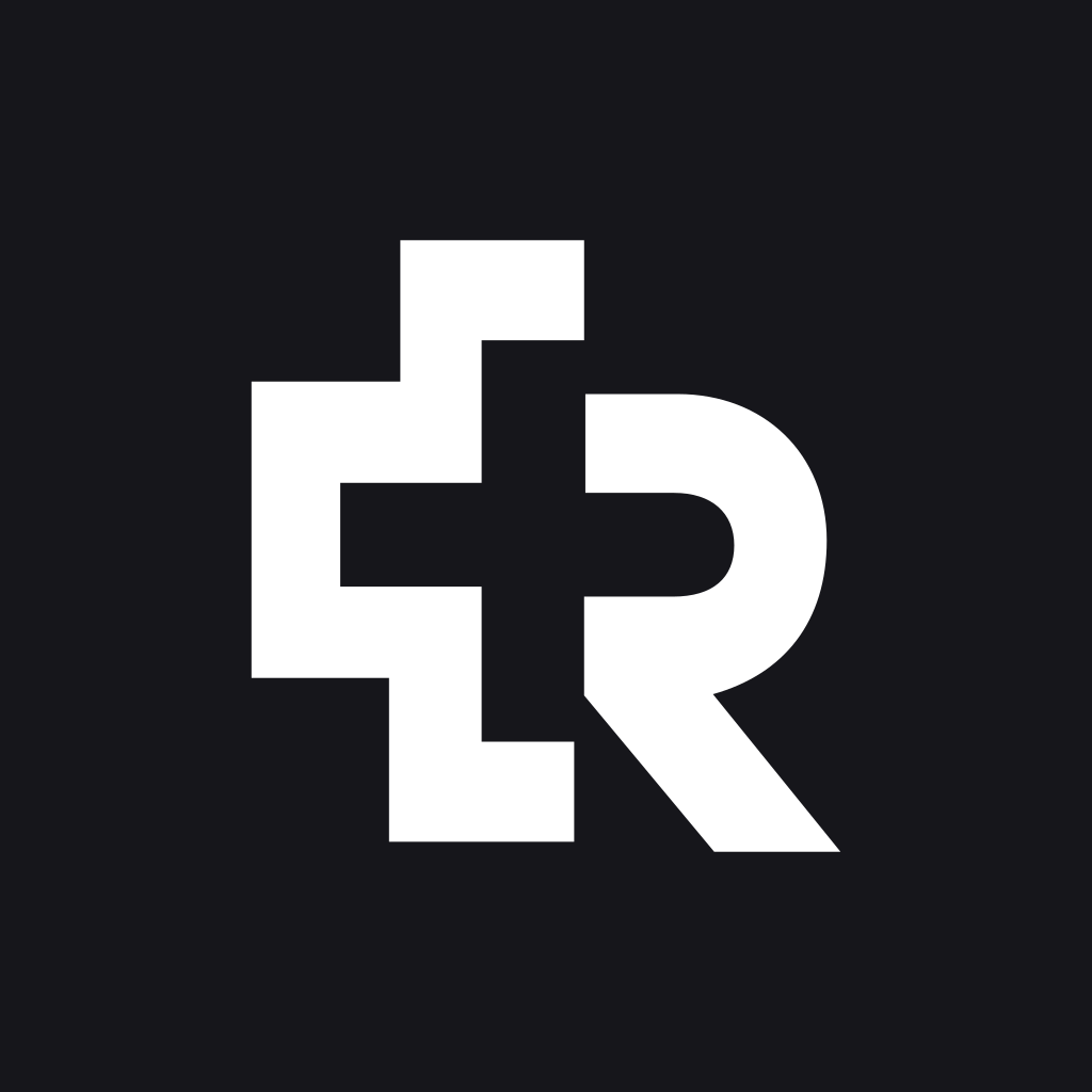 Real Extent logo: Logo on ink (PNG, 1024 px)